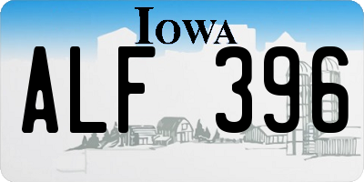 IA license plate ALF396