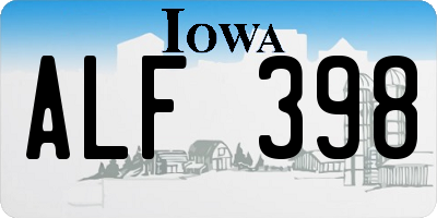 IA license plate ALF398