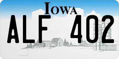 IA license plate ALF402