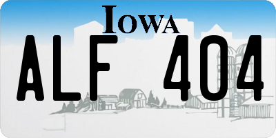 IA license plate ALF404