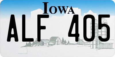 IA license plate ALF405