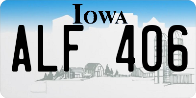 IA license plate ALF406