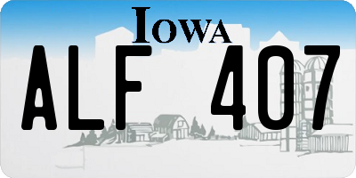 IA license plate ALF407