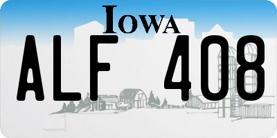 IA license plate ALF408