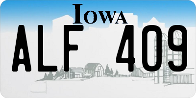 IA license plate ALF409