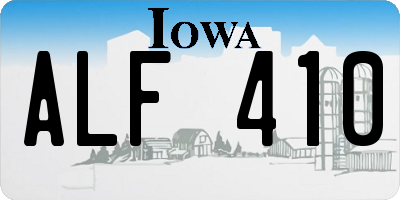 IA license plate ALF410