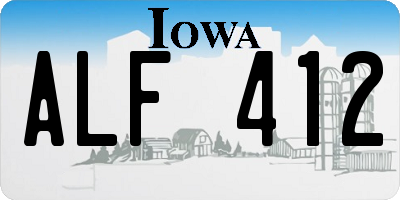 IA license plate ALF412
