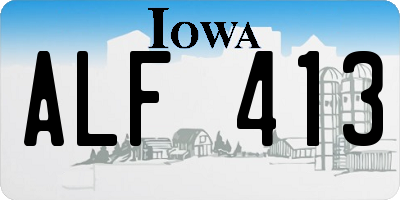 IA license plate ALF413