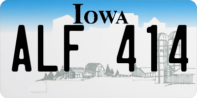 IA license plate ALF414