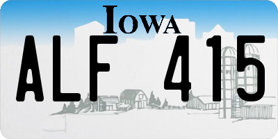 IA license plate ALF415