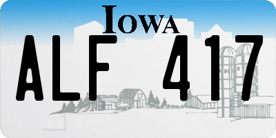 IA license plate ALF417