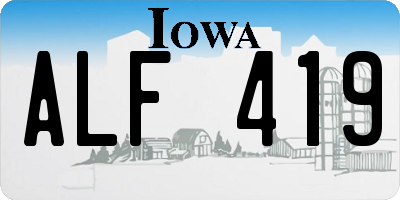 IA license plate ALF419