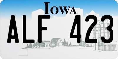 IA license plate ALF423