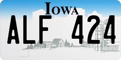 IA license plate ALF424