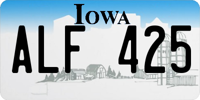 IA license plate ALF425