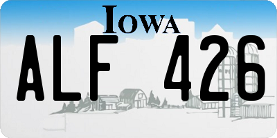 IA license plate ALF426