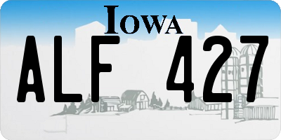 IA license plate ALF427