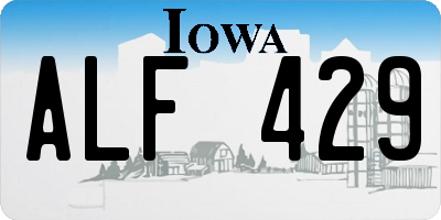 IA license plate ALF429