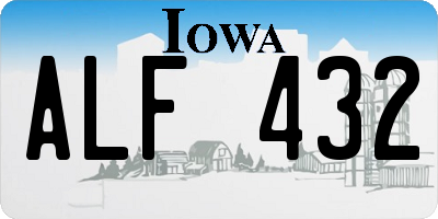 IA license plate ALF432