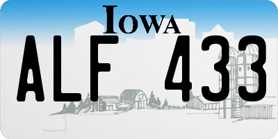 IA license plate ALF433