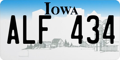 IA license plate ALF434