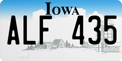 IA license plate ALF435