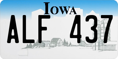 IA license plate ALF437