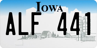 IA license plate ALF441
