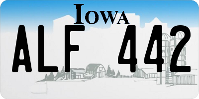IA license plate ALF442