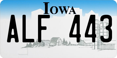 IA license plate ALF443