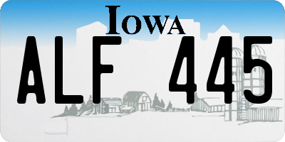 IA license plate ALF445