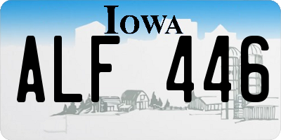 IA license plate ALF446