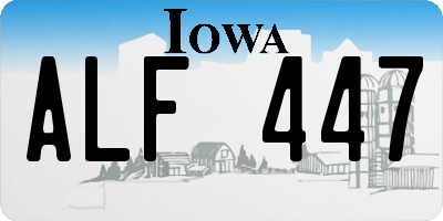 IA license plate ALF447