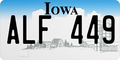 IA license plate ALF449