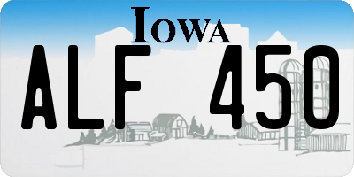 IA license plate ALF450