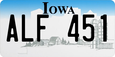 IA license plate ALF451
