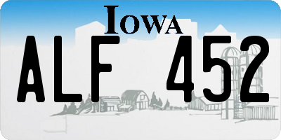 IA license plate ALF452