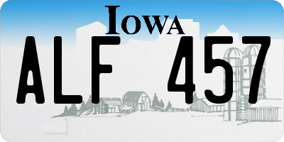 IA license plate ALF457
