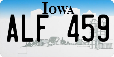 IA license plate ALF459