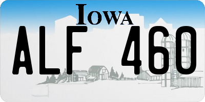 IA license plate ALF460