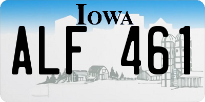 IA license plate ALF461