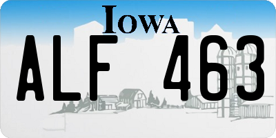IA license plate ALF463