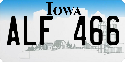IA license plate ALF466