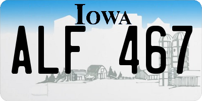 IA license plate ALF467