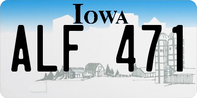 IA license plate ALF471