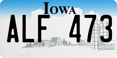 IA license plate ALF473