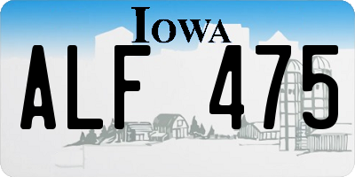 IA license plate ALF475