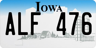 IA license plate ALF476