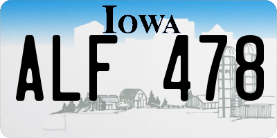 IA license plate ALF478