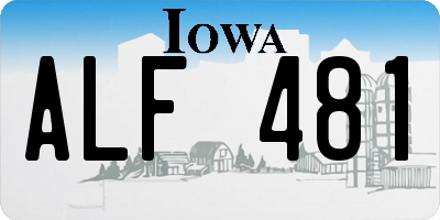 IA license plate ALF481